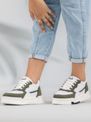 Tênis Sneaker Feminino Jade Casual GuGi Branco Com Detalhes de Camurça Solado Confort 623-GG