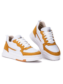 Tênis Sneaker Feminino Jade Casual GuGi Branco Com Detalhes de Camurça Solado Confort 623-GG