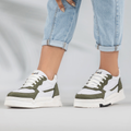 Tênis Sneaker Feminino Jade Casual GuGi Branco com Camurça