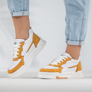 Tênis Sneaker Feminino Jade Casual GuGi Branco com Camurça