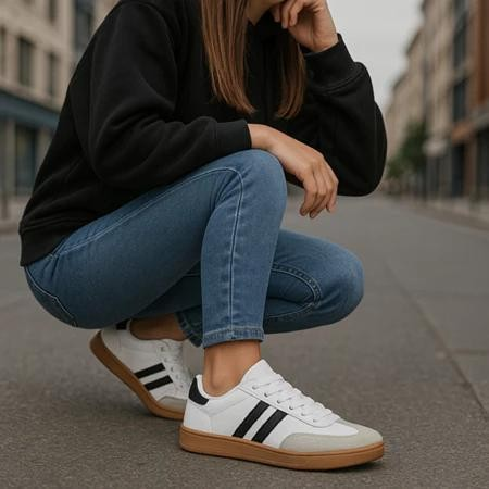 Tênis Feminino Samba Retrô Casual Confortável para Todas Ocasiões