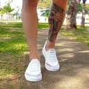 Tenis Sapatenis Branco Casual Cano Baixo Nylon Sola Reta Enfermagem Feminino Masculino Leve Confortável